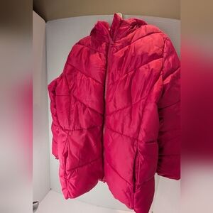 Girls Vibrant Pink‎ Puffer Jacket